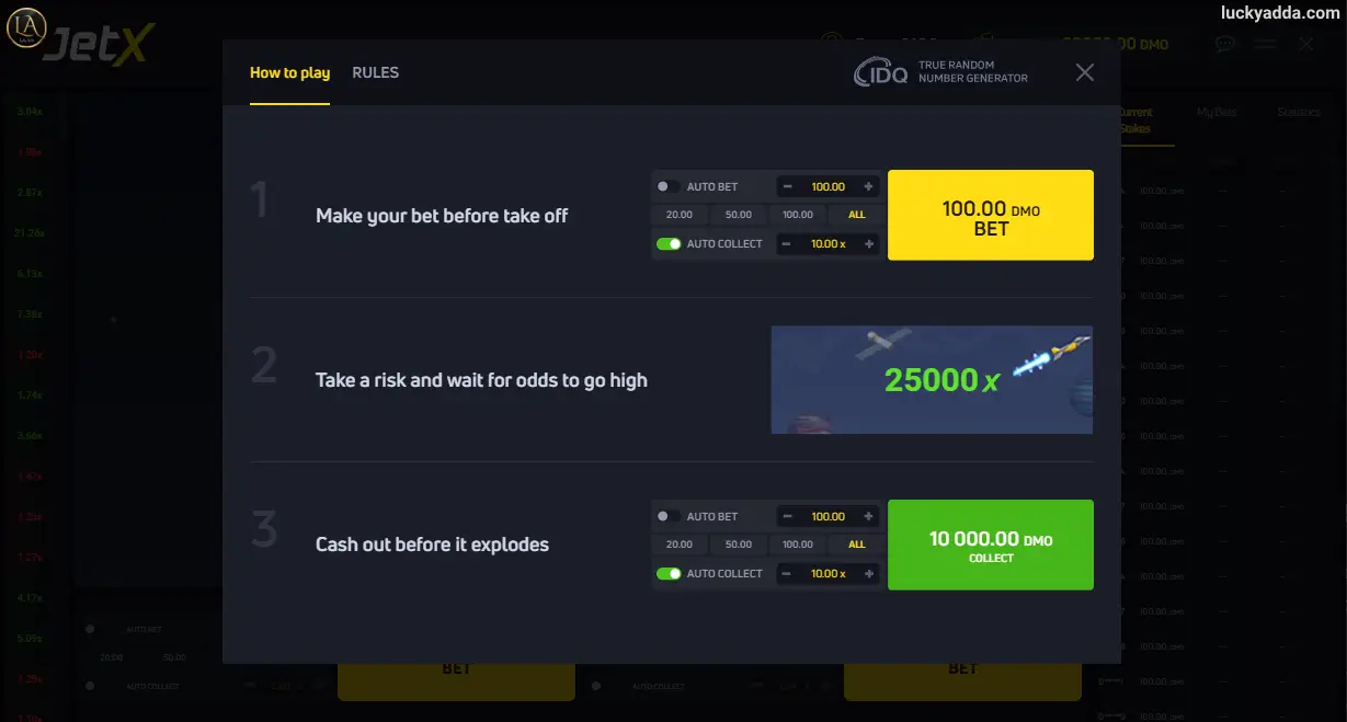 Jetx how play lucky adda
